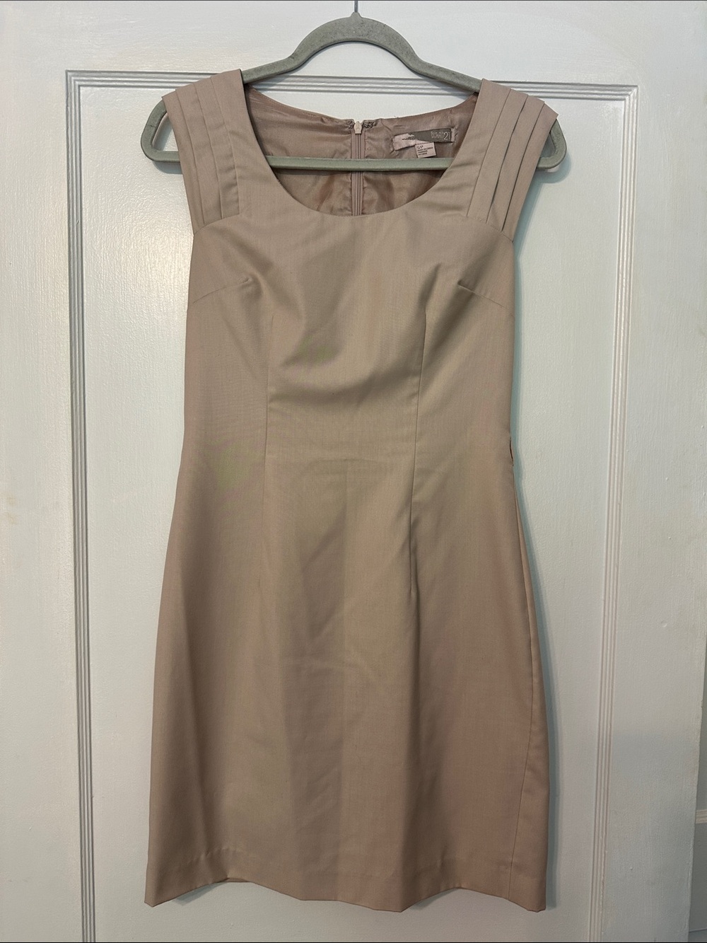 Tailored Cap Sleeve Dress in Tan